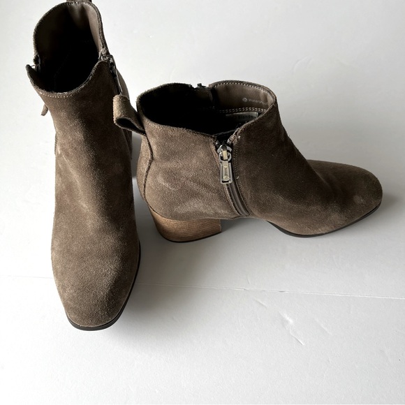 Blondo Waterproof Taupe Suede Double Zip Ankle Boots Size 7.5 - Picture 6 of 14